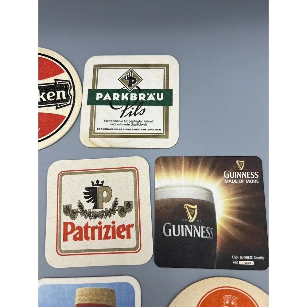 German Beer Mats Bier Lot of 14 European Coasters Pub Man Cave Job Lot Used